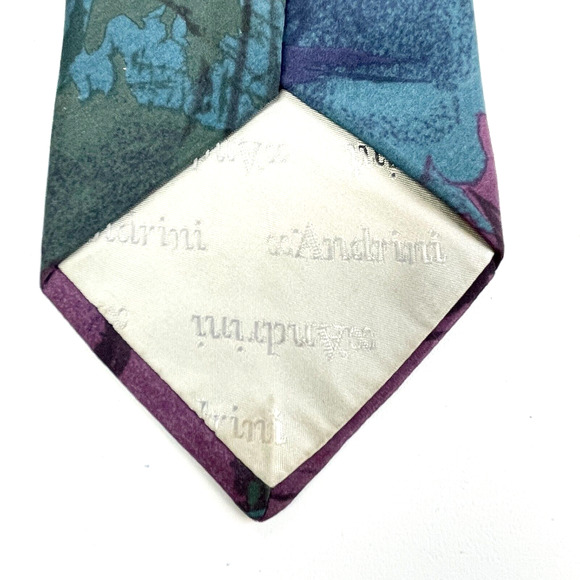 x'Andrini Abstract Retro Tie Italian Silk Made In USA Necktie Hand Sewn - Picture 7 of 7